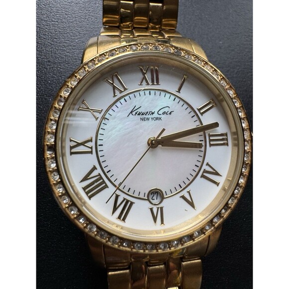 Kenneth Cole New York Two Tone Stainless Steel Ladies Watch Mother Of Pearl - Picture 3 of 10